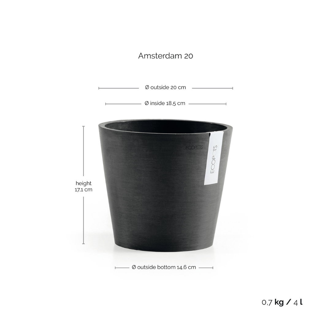 Ecopots Amsterdam Dark Grey
