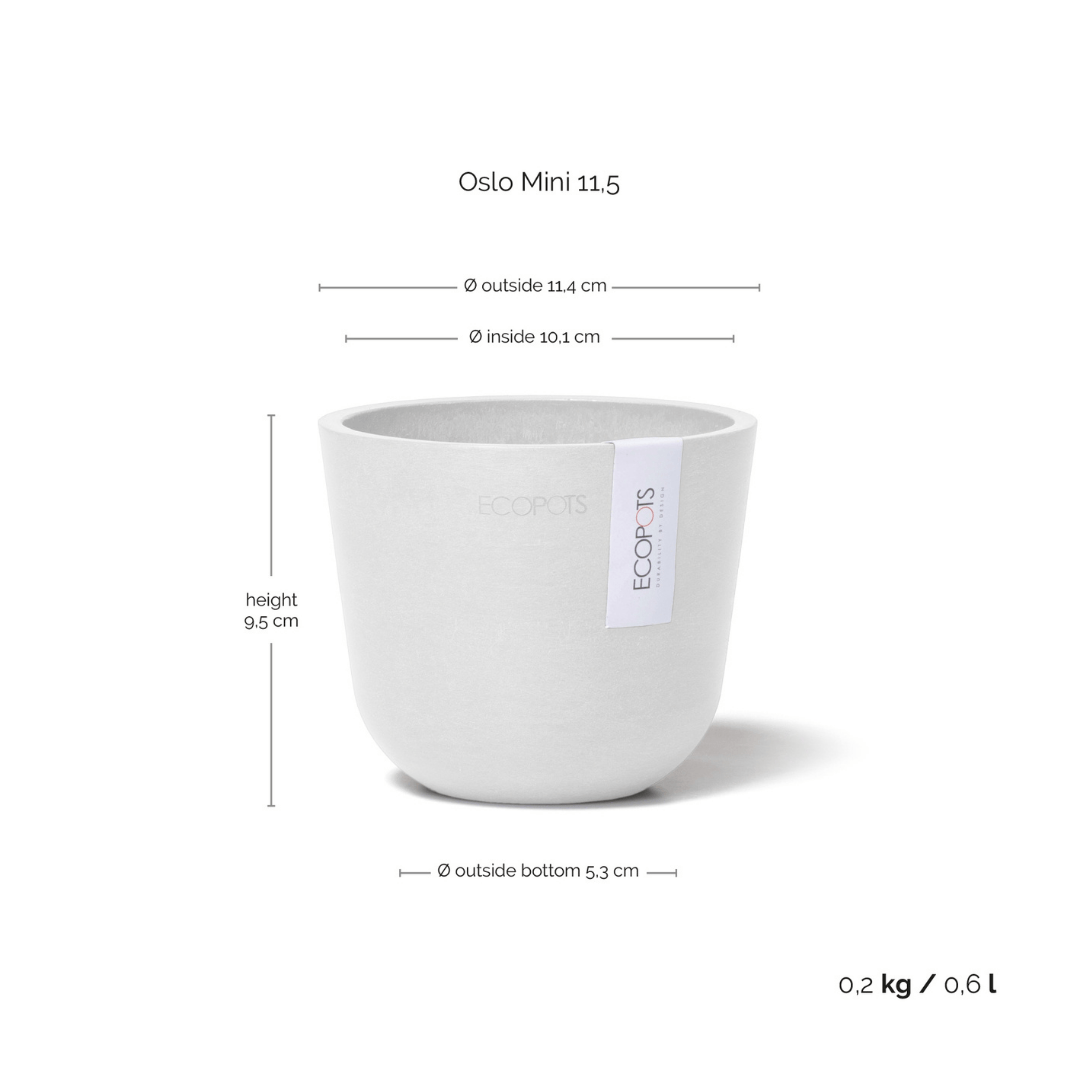 Ecopots Oslo Mini Pot Pure White