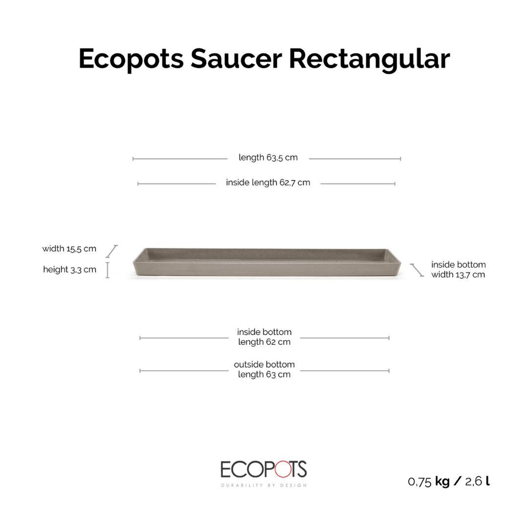 Ecopots Saucer Rectangular Taupe