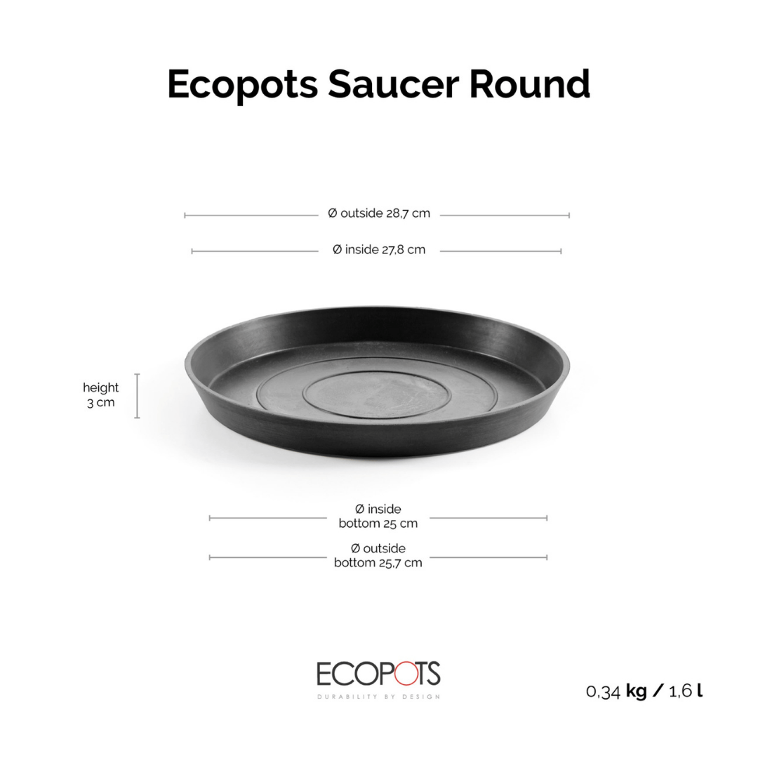 Ecopots Saucer Round Dark Grey