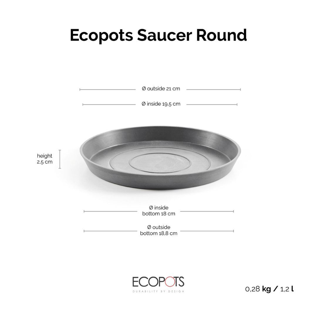 Ecopots Saucer Round Grey