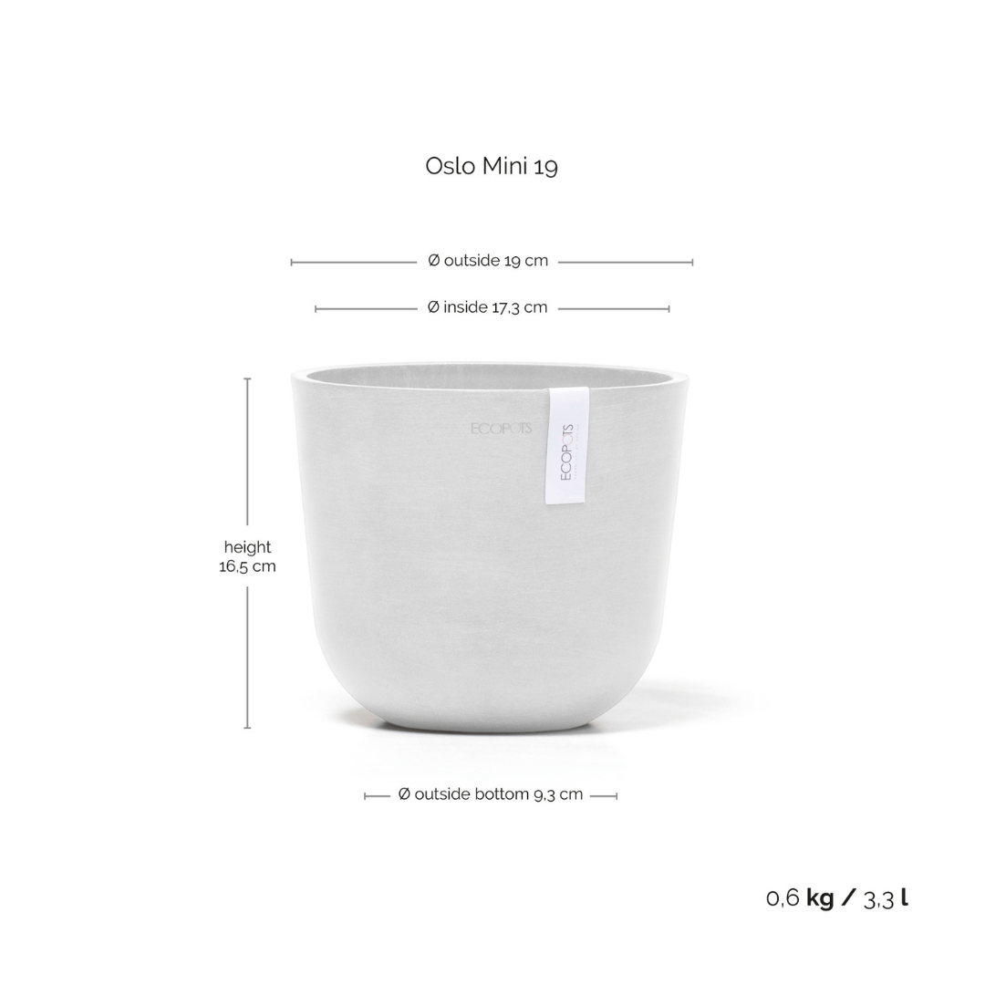 Ecopots Oslo Mini Pot Pure White