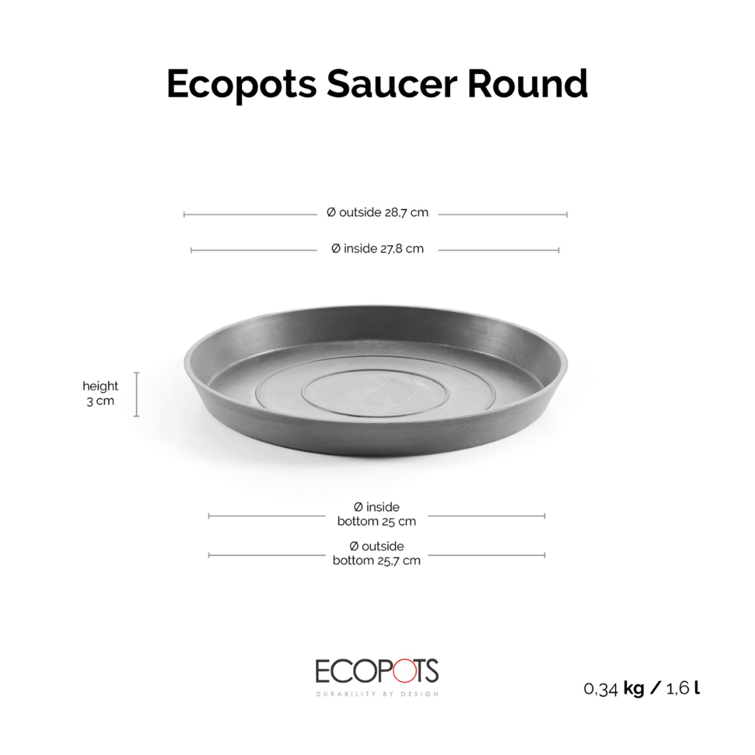 Ecopots Saucer Round Grey